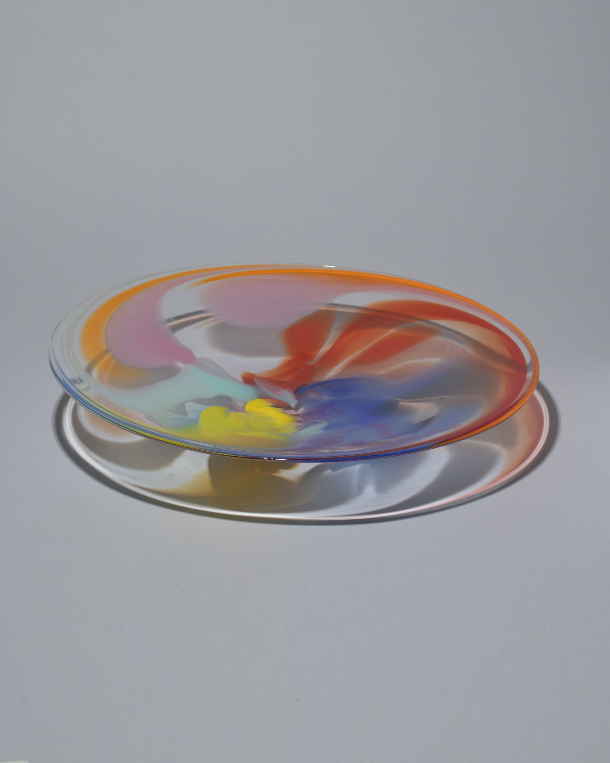 Bow Glassworks Tutti Frutti Platter on light color background.