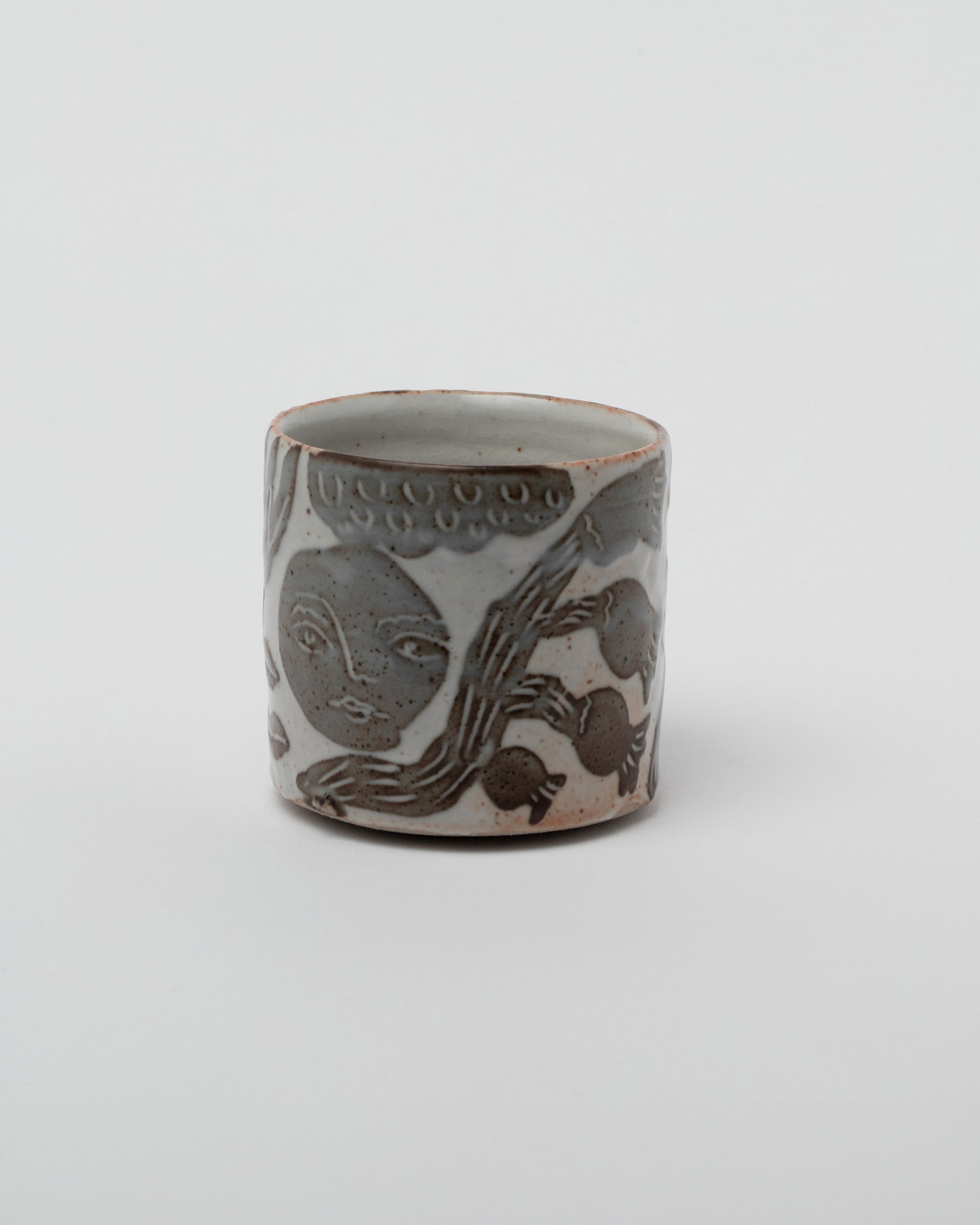 Maggie Boyd Four Shino Tea Bowl on light color background.