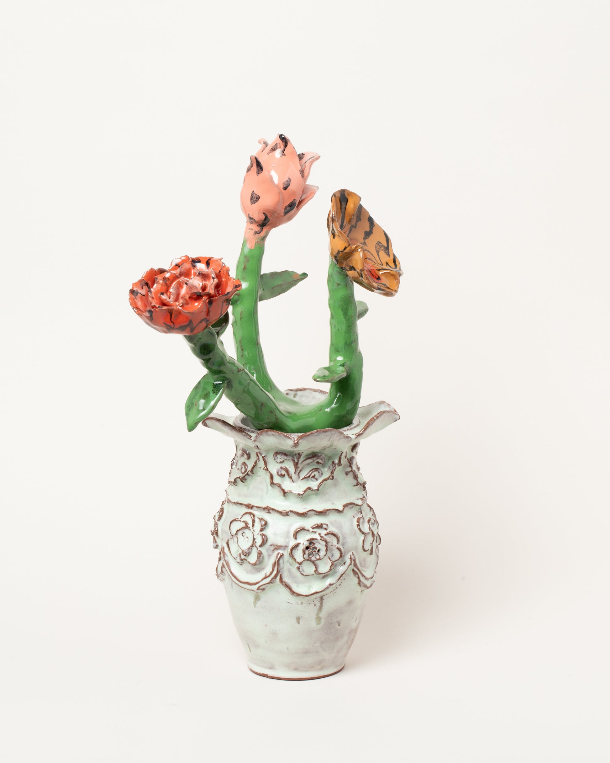 Maggie Boyd Vase With Permanent Bouquet on light color background.