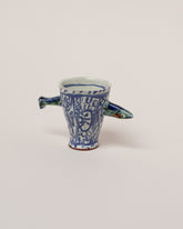 Maggie Boyd Two Blue Sardine Cup on light color background.