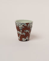 Maggie Boyd White One Clay Flower Tumbler on light color background.