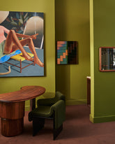 Styled image featuring the Bower Studios Lattice Mirror 3 in the Mociun Showroom.