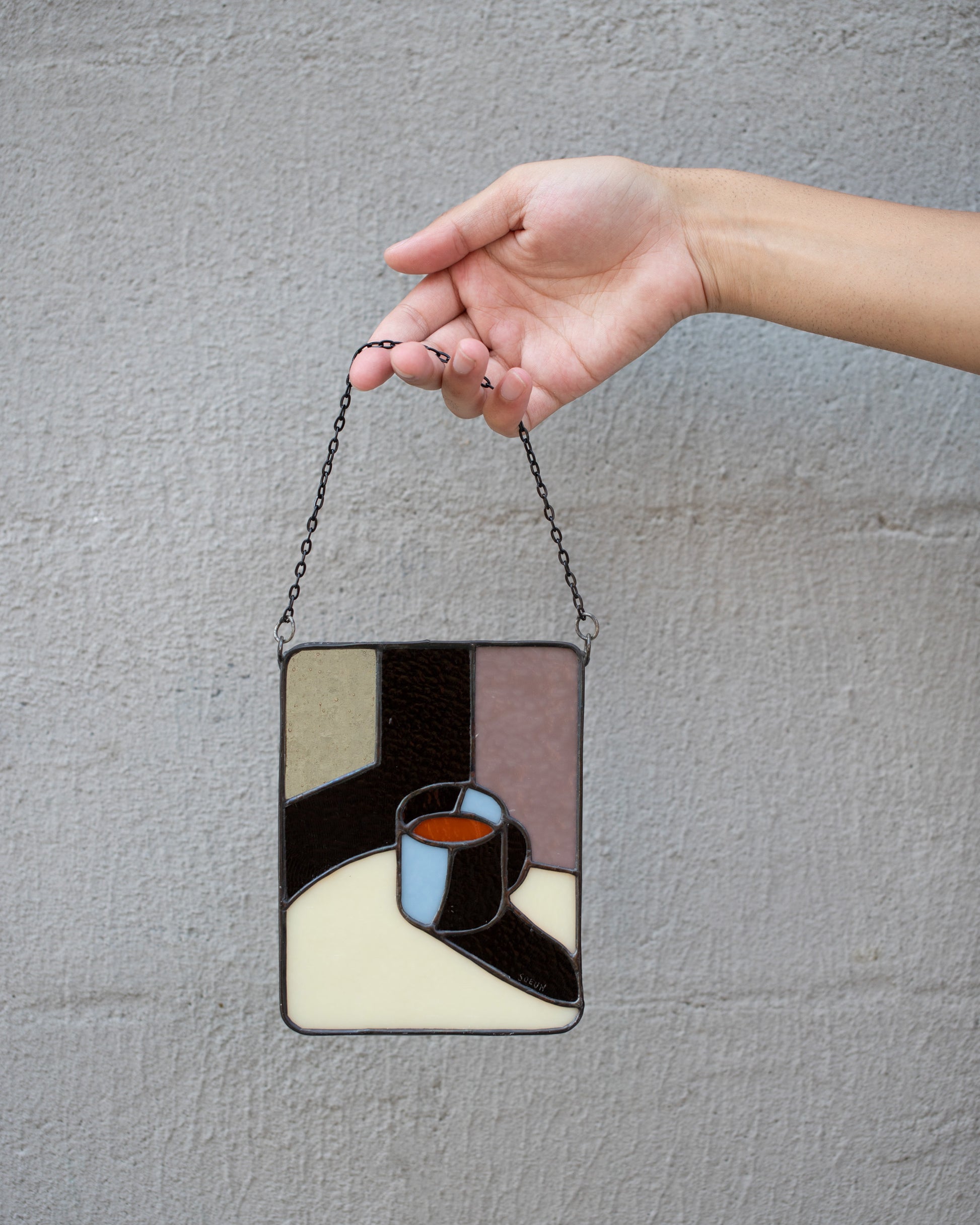 Soeun Lee Coffee Mini Breakfast Stained Glass on light color background.