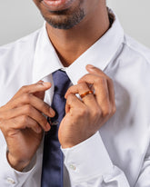 Gold 5mm Enamel Band in Sunkist on male model.