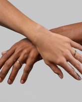 Gold 3mm Etched Lines Bands on models.