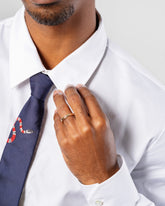 Gold Anthill Red Garnet 3mm Baguette-Set Piet Bands on male model.