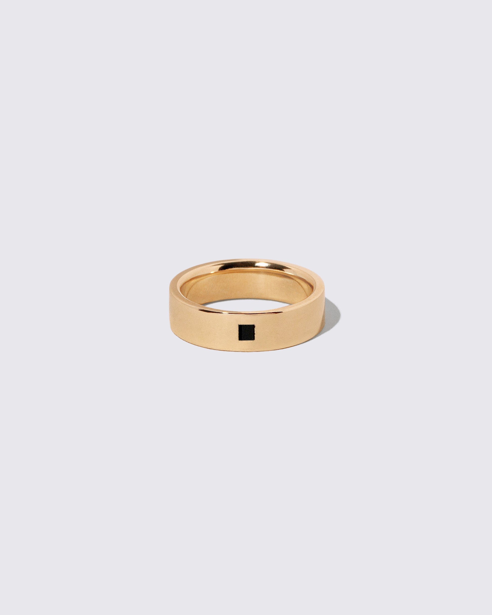 Gold Black Spinel 6mm Square Cut Piet Band on light color background.