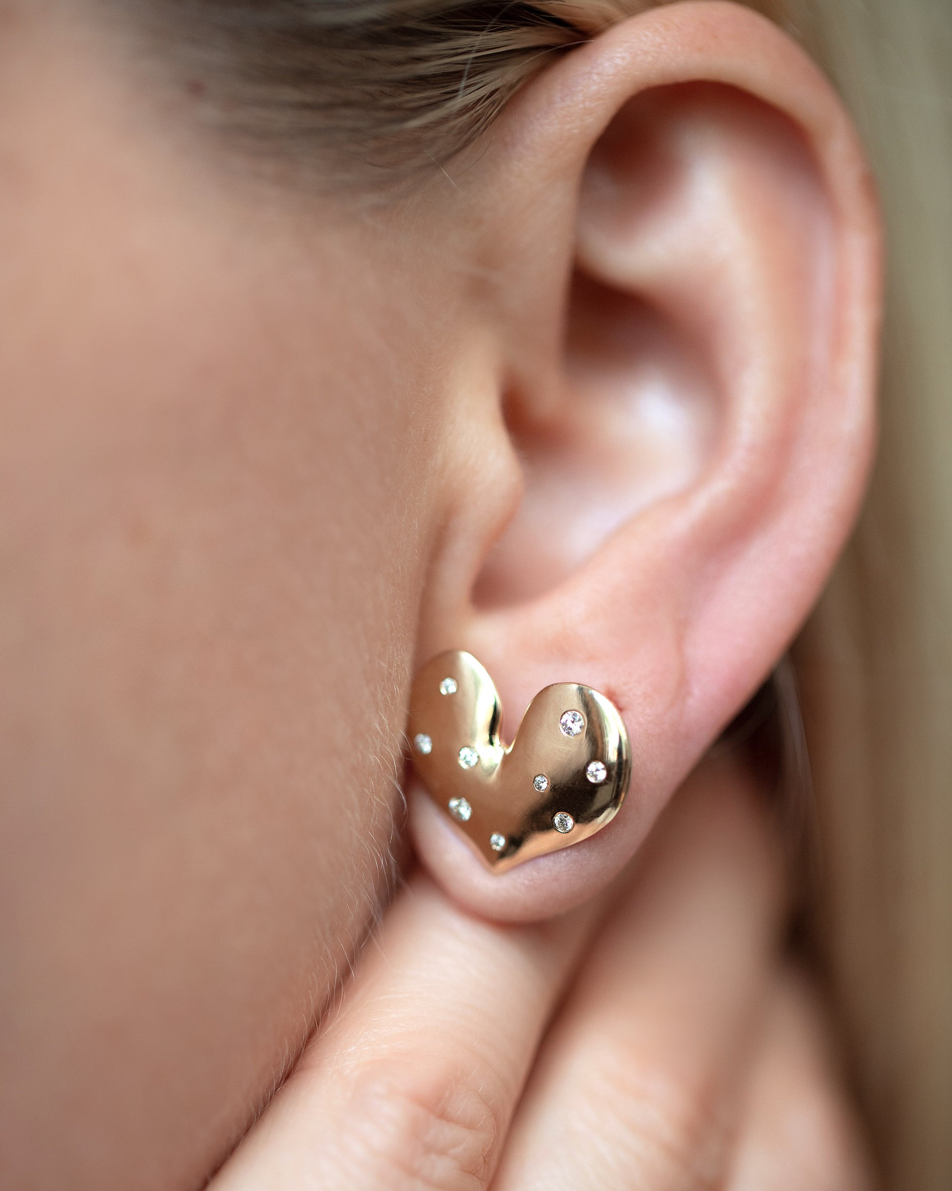 Thousand & One Night Spangled Stud Earrings on model.