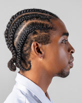 Classic Gold Diamond Snack Hoop Earrings on male model.