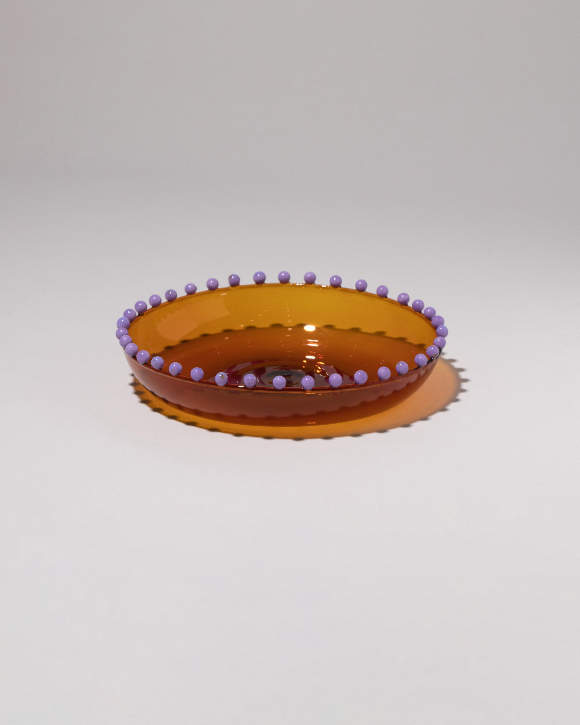 Fazeek Amber & Lilac Pearl Platter on light color background.
