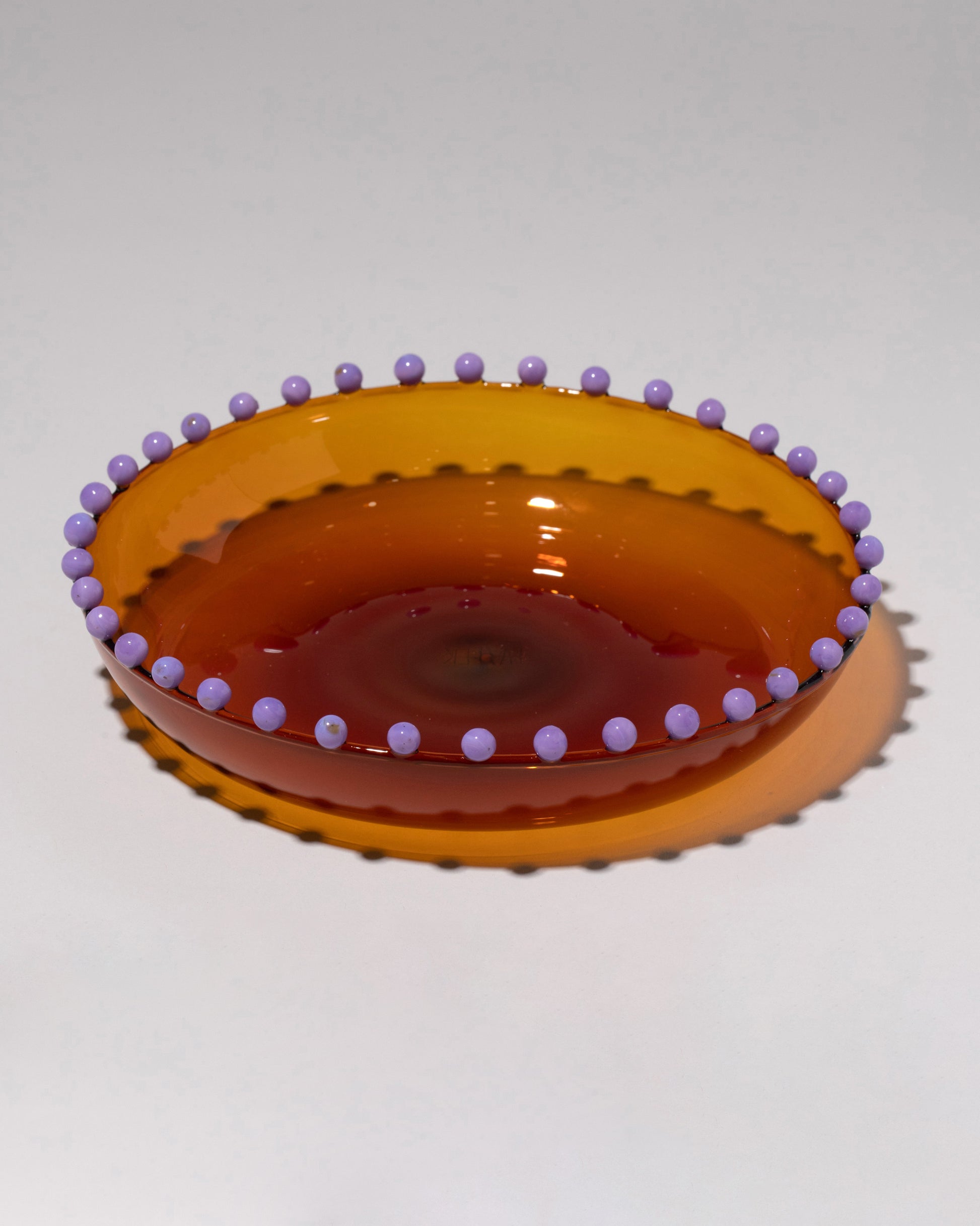 Fazeek Amber & Lilac Pearl Platter on light color background.