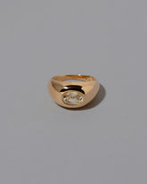 Yellow Sapphire Jupiter Ring on light color background.