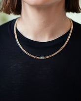 Identity Chain Bicolor Sapphire Necklace 002 on model.