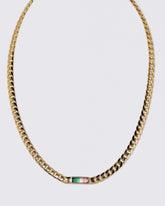 Identity Chain Bicolor Tourmaline Necklace 001 on light color background.