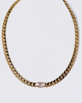 Identity Chain Diamond Necklace 001 on light color background.