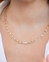 Identity Chain Diamond Necklace 002 on model.