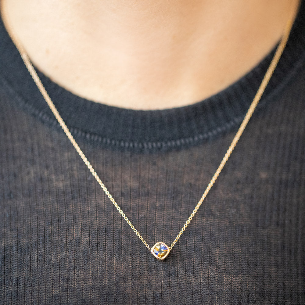 product_details::Northern Lights Necklace 007 on model.