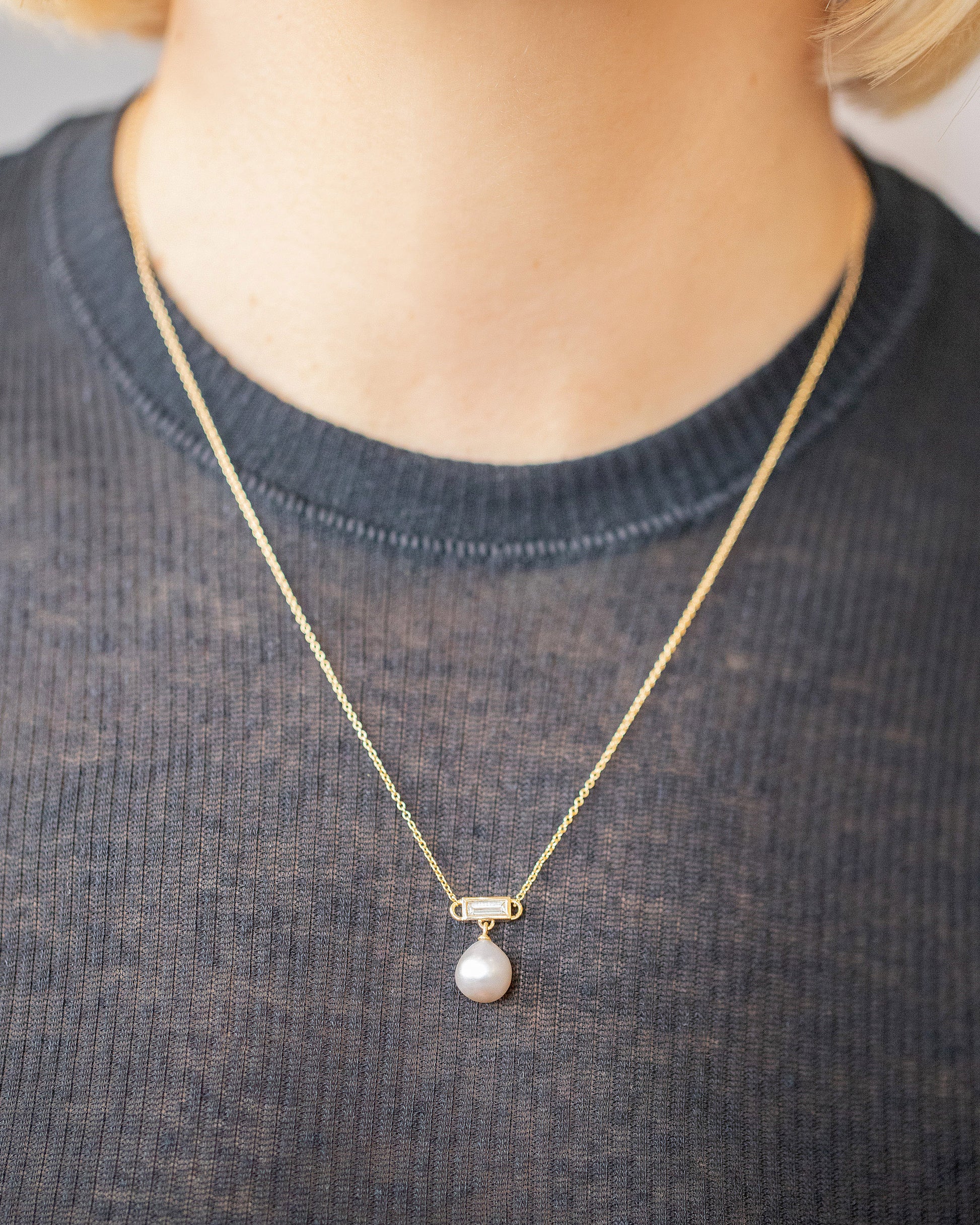 Poseidon Necklace on model.