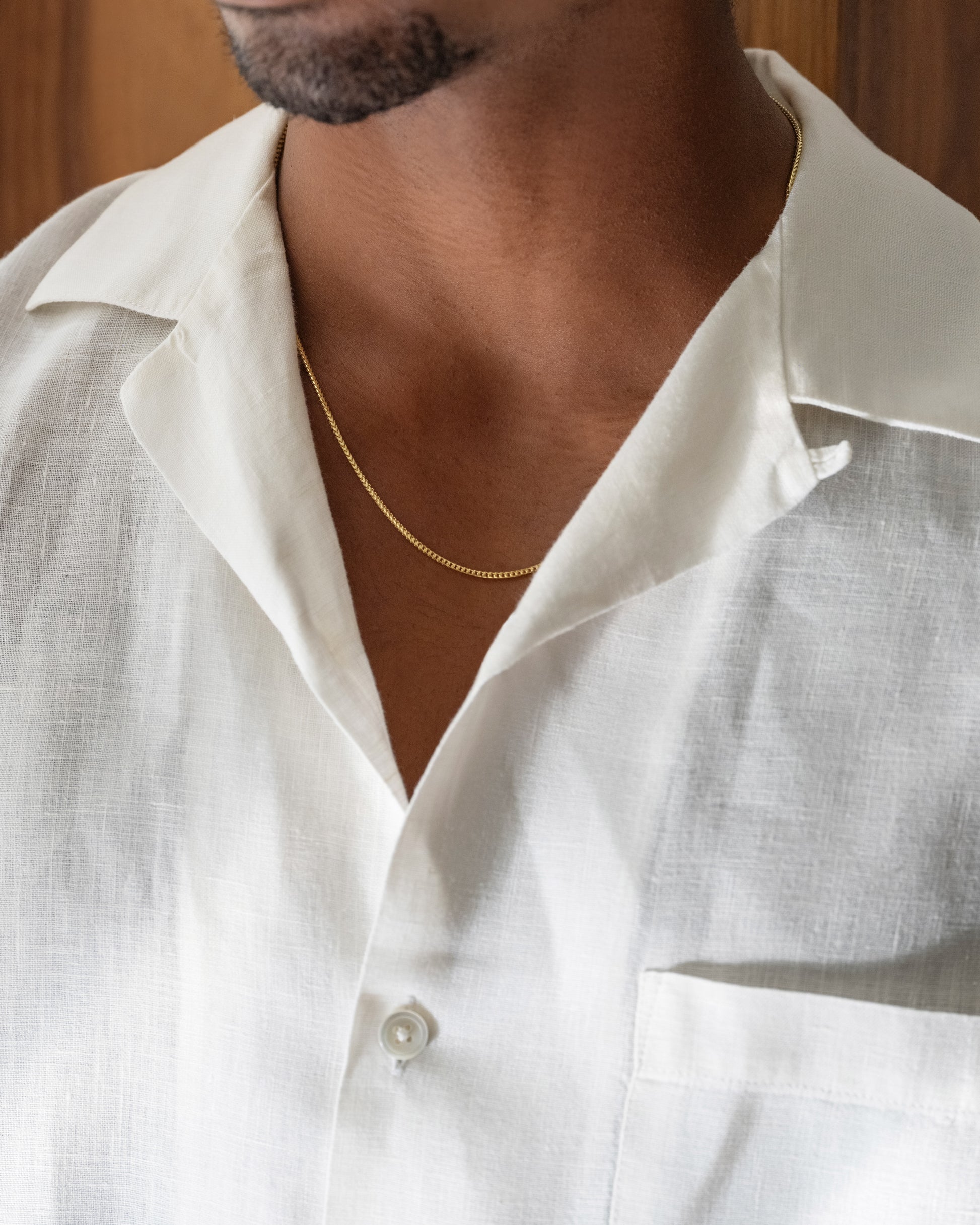 Ritual Chain Necklace on male model.