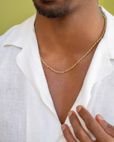 Short Loop Chain Necklace on male model.