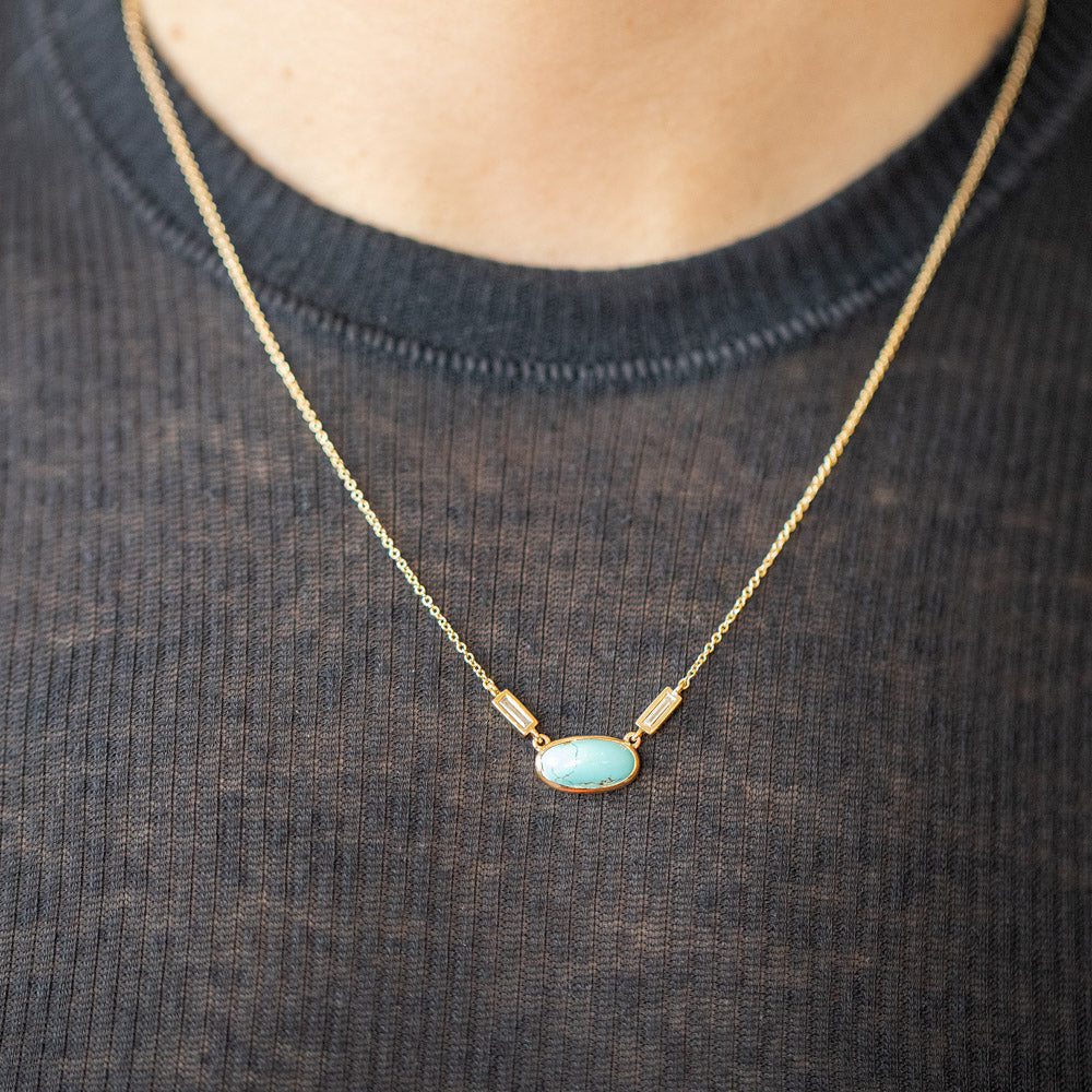 product_details::Thar Necklace on model.