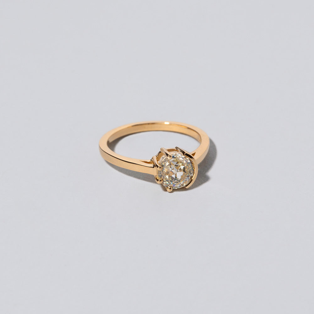 product_details::Sun & Moon Ring - White Diamond on light color background.