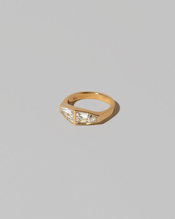 View from the side of the Doppiare Ring on light color background.