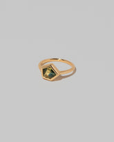 View from the side of the Geyser Bicolor Sapphire Ring 004 on light color background.