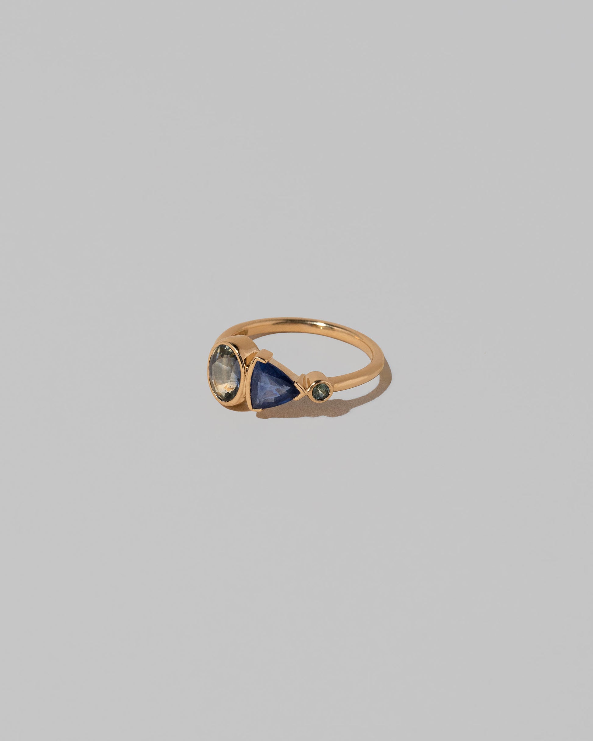 View from the side of the Nemesia Ring on light color background.