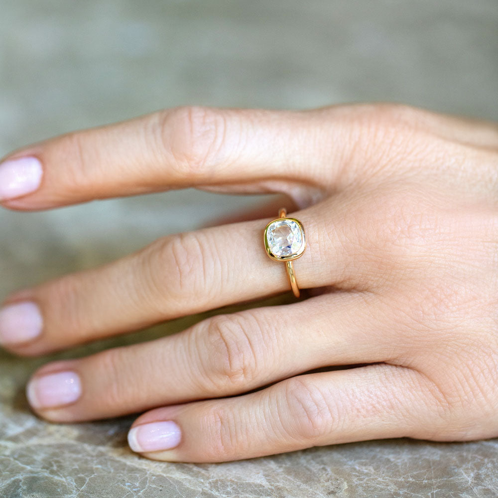 product_details::Gusher Diamond Ring 025 on model.