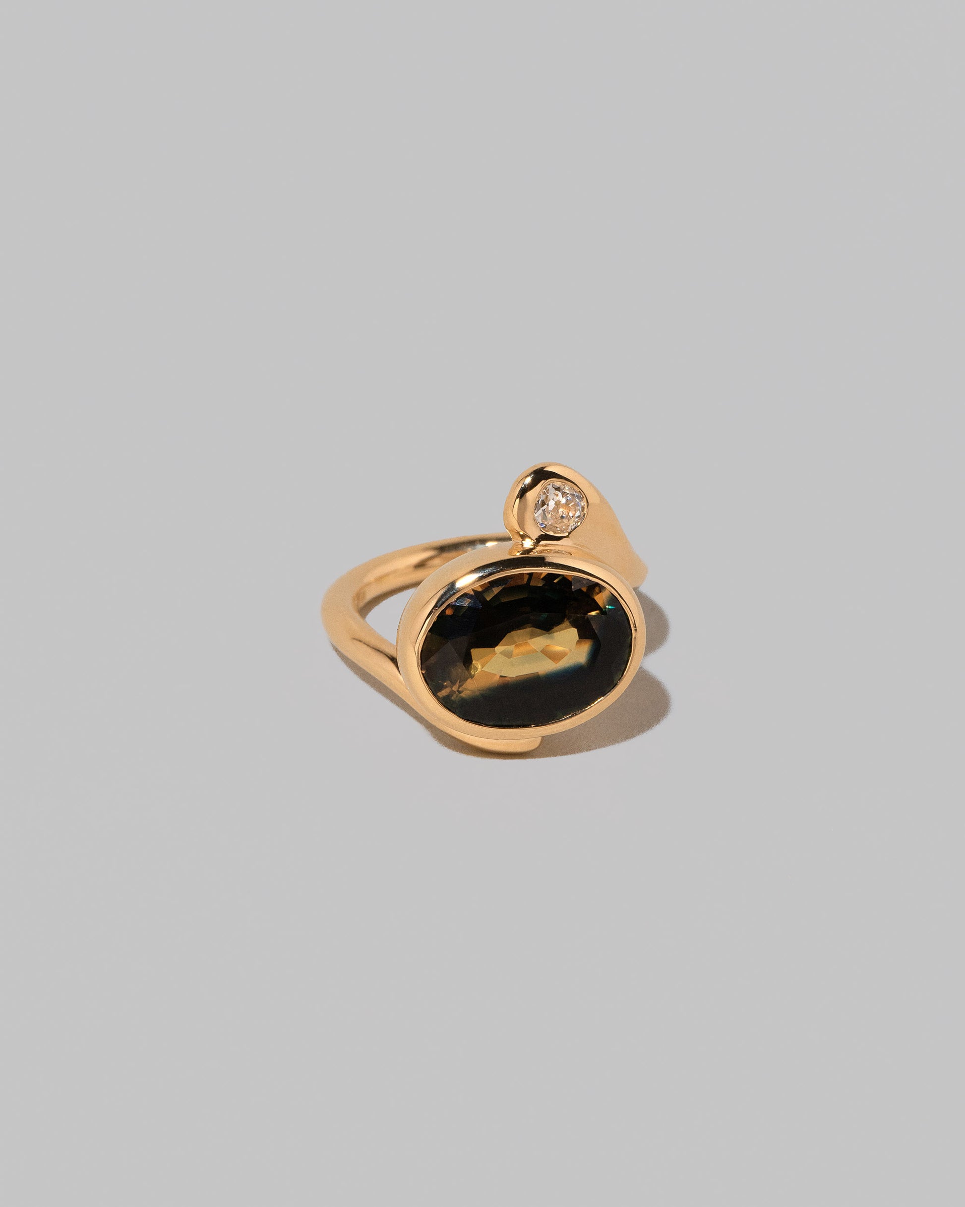 View from the side of the Anemone Ring on light color background.