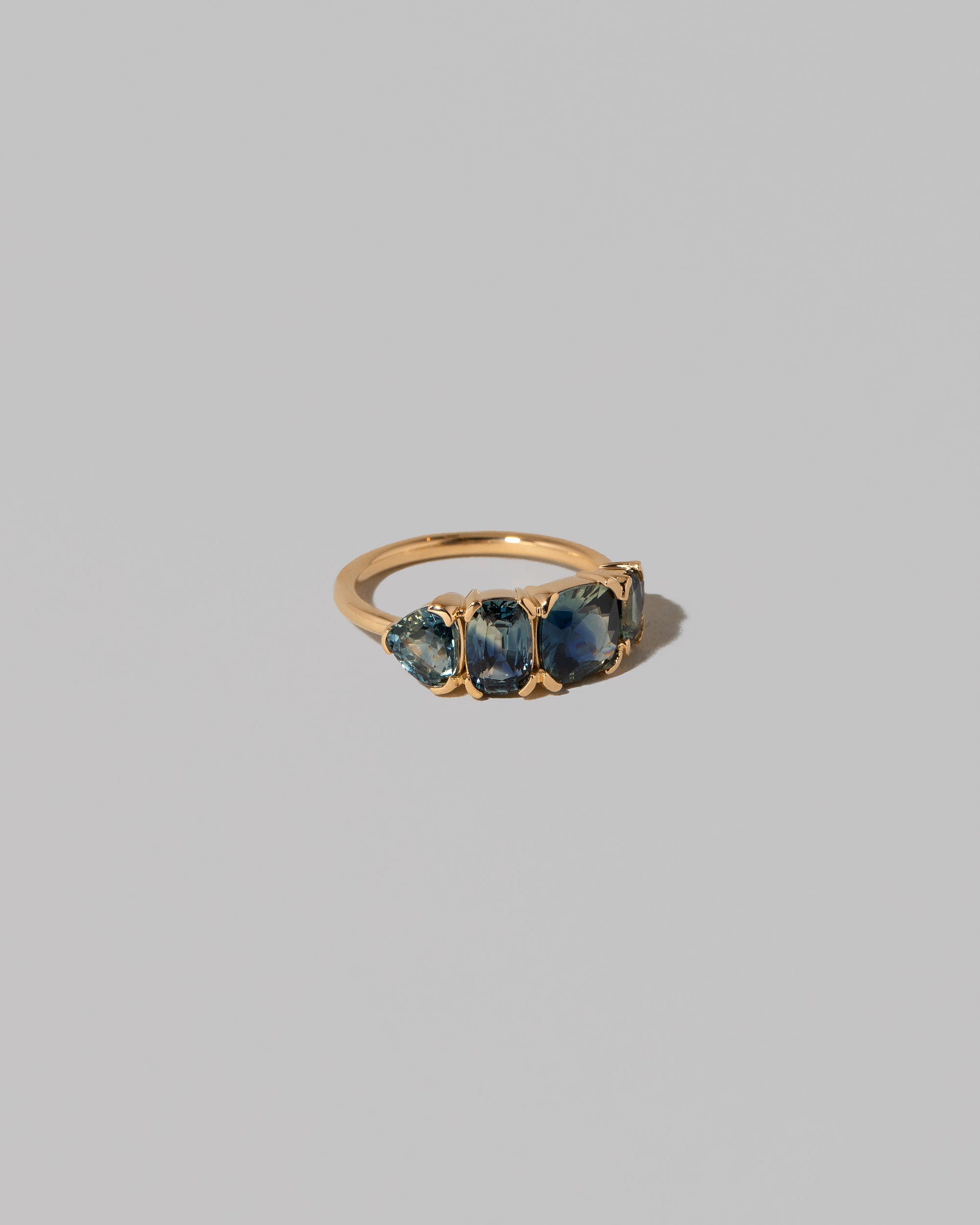 View from the side of the Delphinium Ring on light color background.