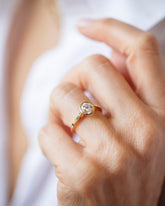 Diamond Calatrava Ring on model.