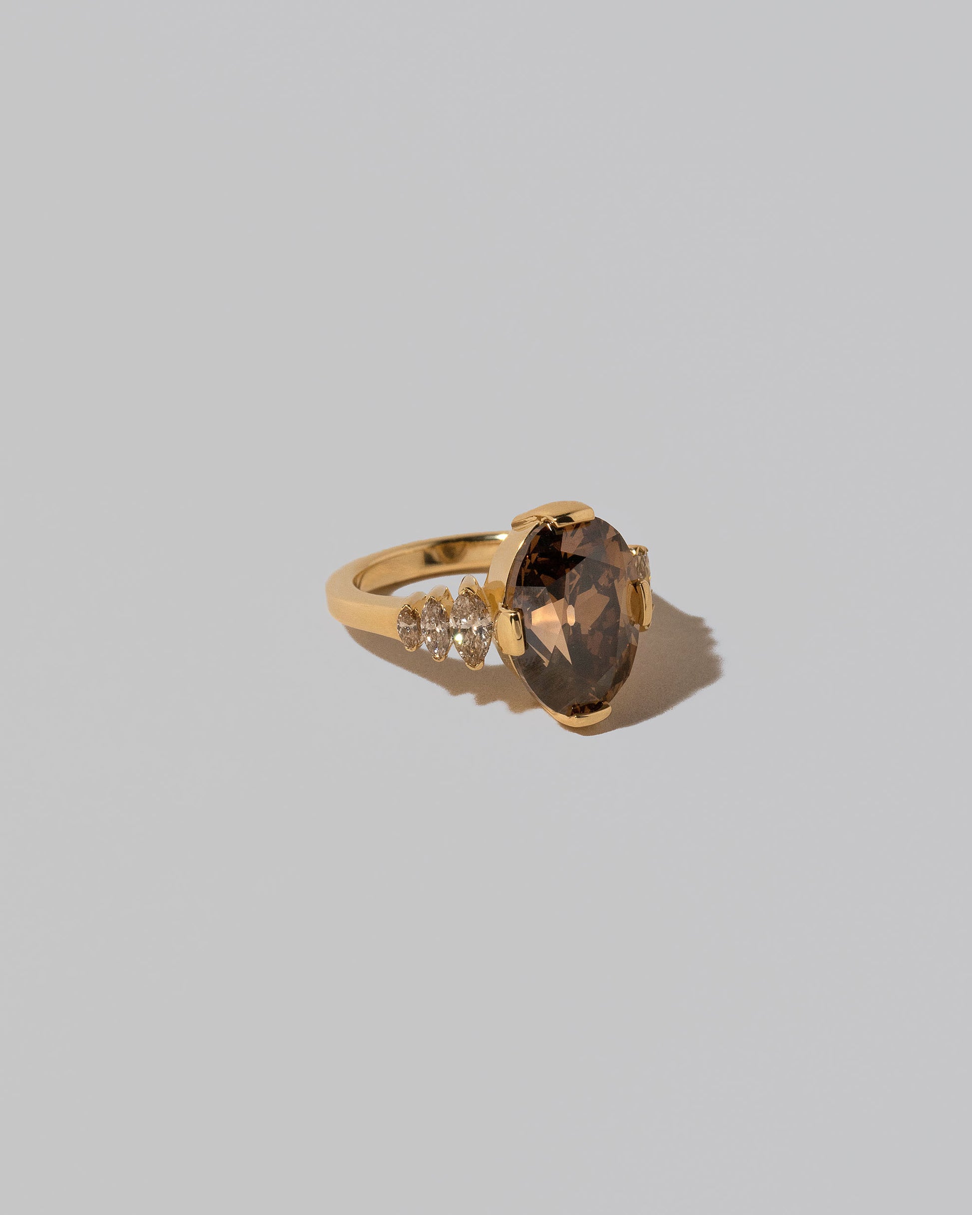 View from the side of the Calycanthus Ring on light color background.