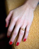 Champagne Diamond Grand Level Ring on model.