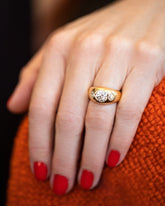 Diamond Saturn Ring on model.