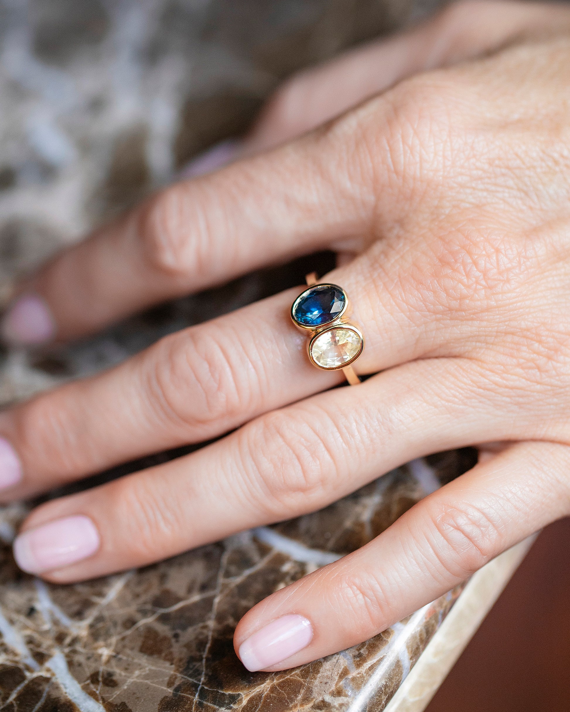 Double Drop Ring on model.