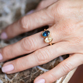 product_details::Double Drop Ring on model.