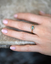 Geyser Bicolor Sapphire Ring 008 on model.