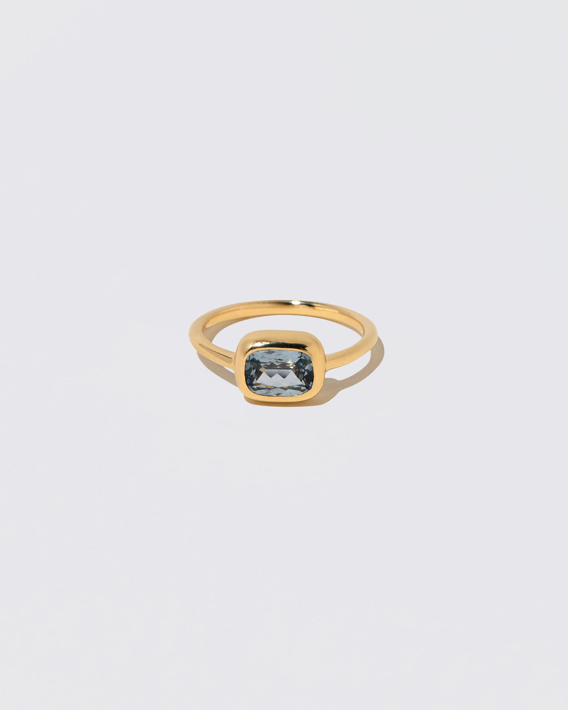 Geyser Light Blue Sapphire Ring 007 on light color background.