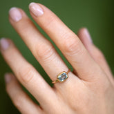 product_details::Geyser Light Blue Sapphire Ring 007 on model.