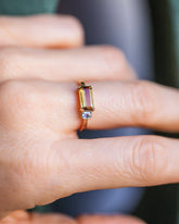 Golden Aura Ring on model.