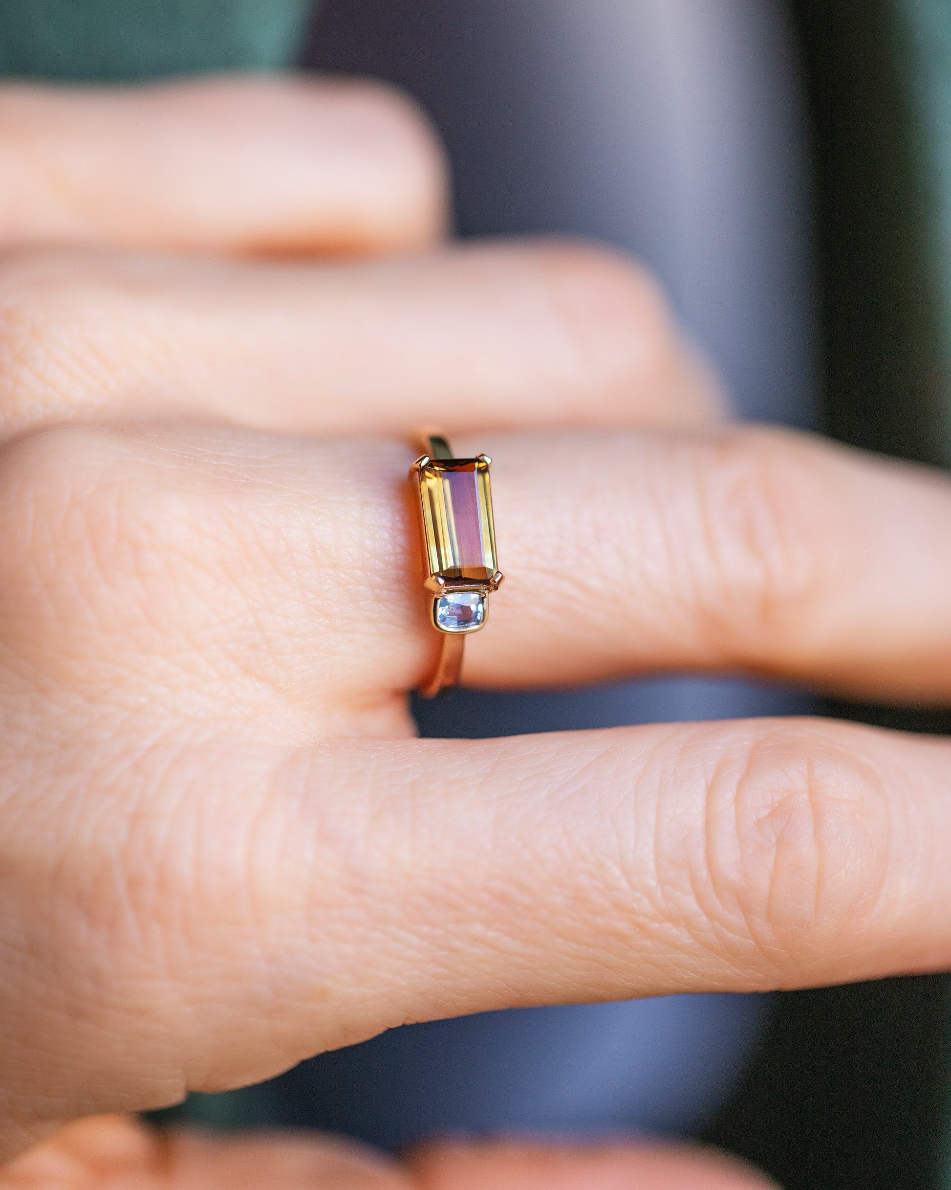 Golden Aura Ring on model.