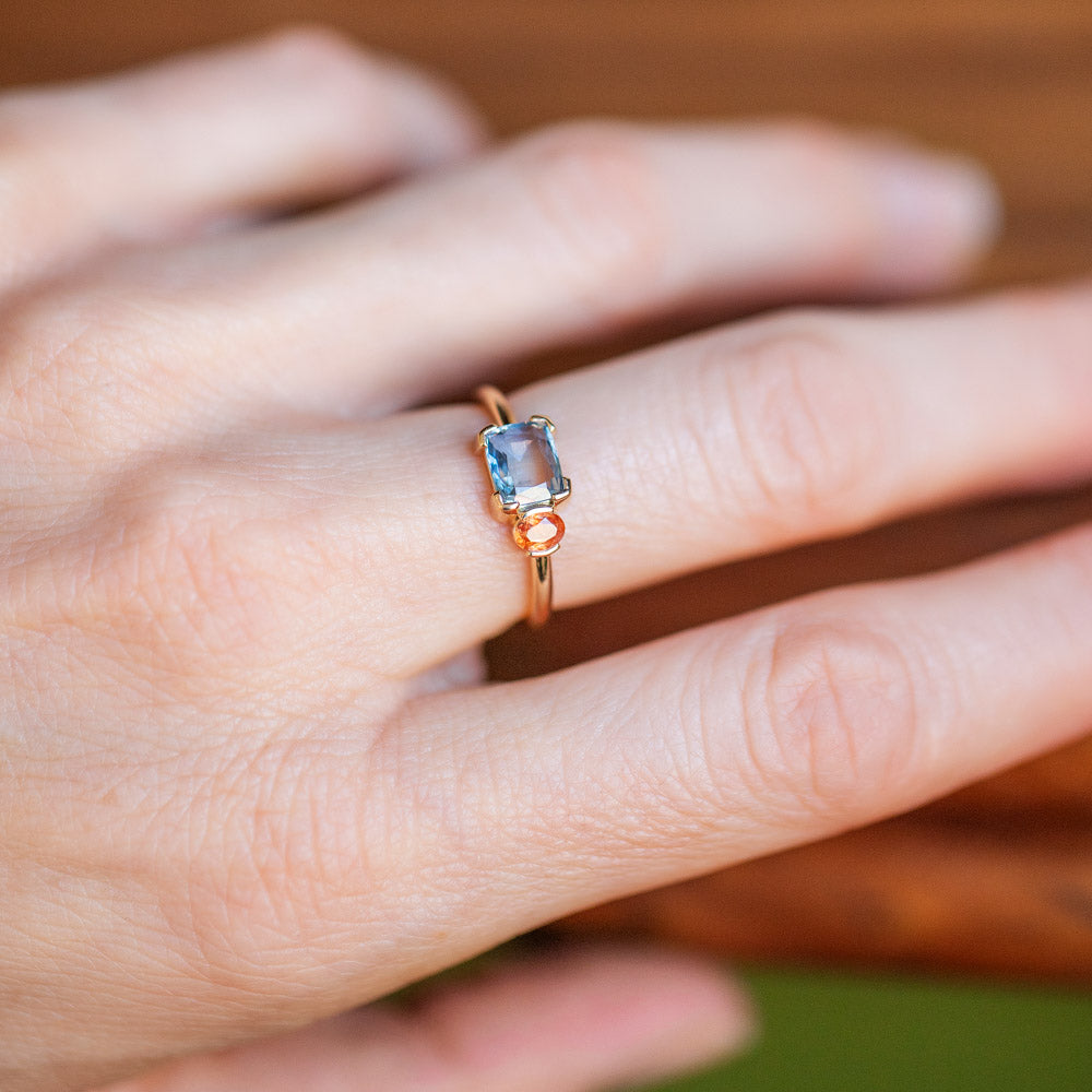 product_details::Golden Aura Ring on model.