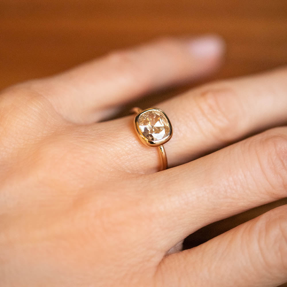 product_details::Gusher Diamond Ring 044 on model.