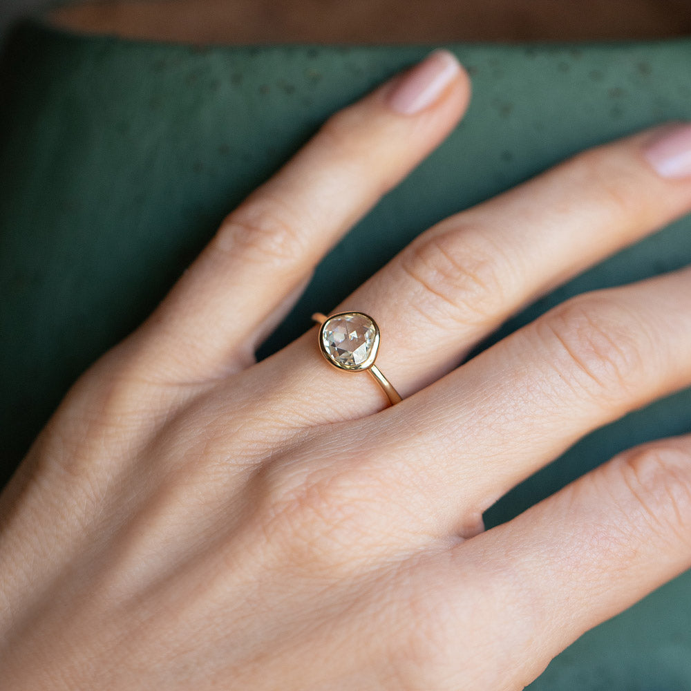 product_details::Gusher Diamond Ring 049 on model.