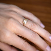 product_details::Gusher Diamond Ring 050 on model.