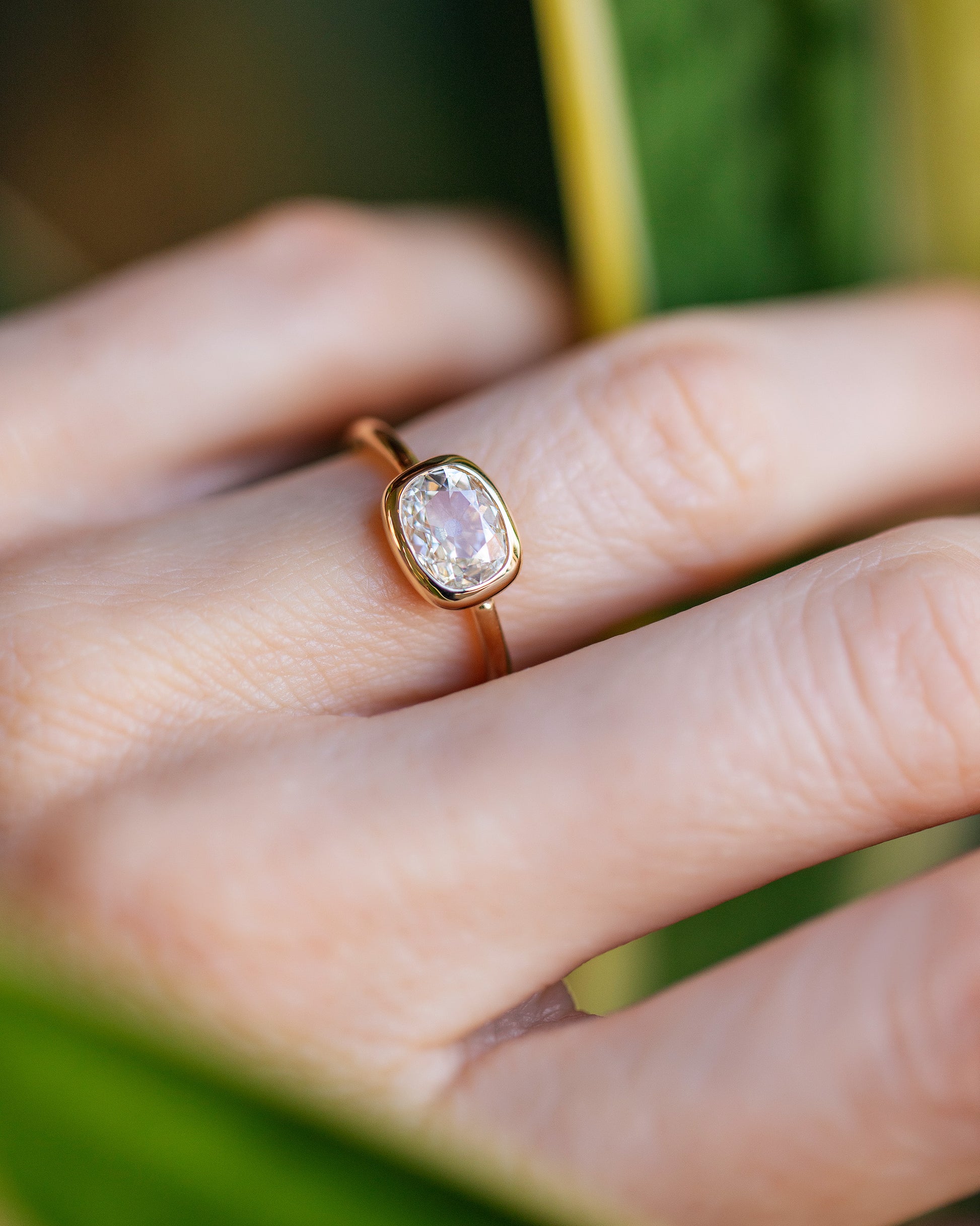 Gusher Diamond Ring 059 on model.