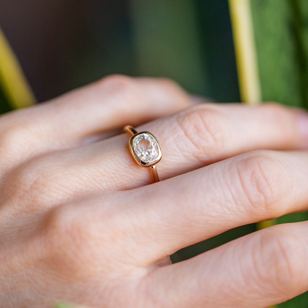 product_details::Gusher Diamond Ring 059 on model.