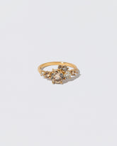 Champagne Diamond Luna Ring on light color background.